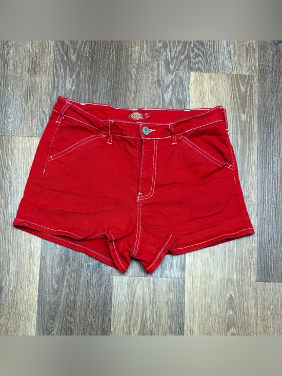 Dickies Pants - Dickies Women's Bright Red Cotton Stretch Jean Shorts